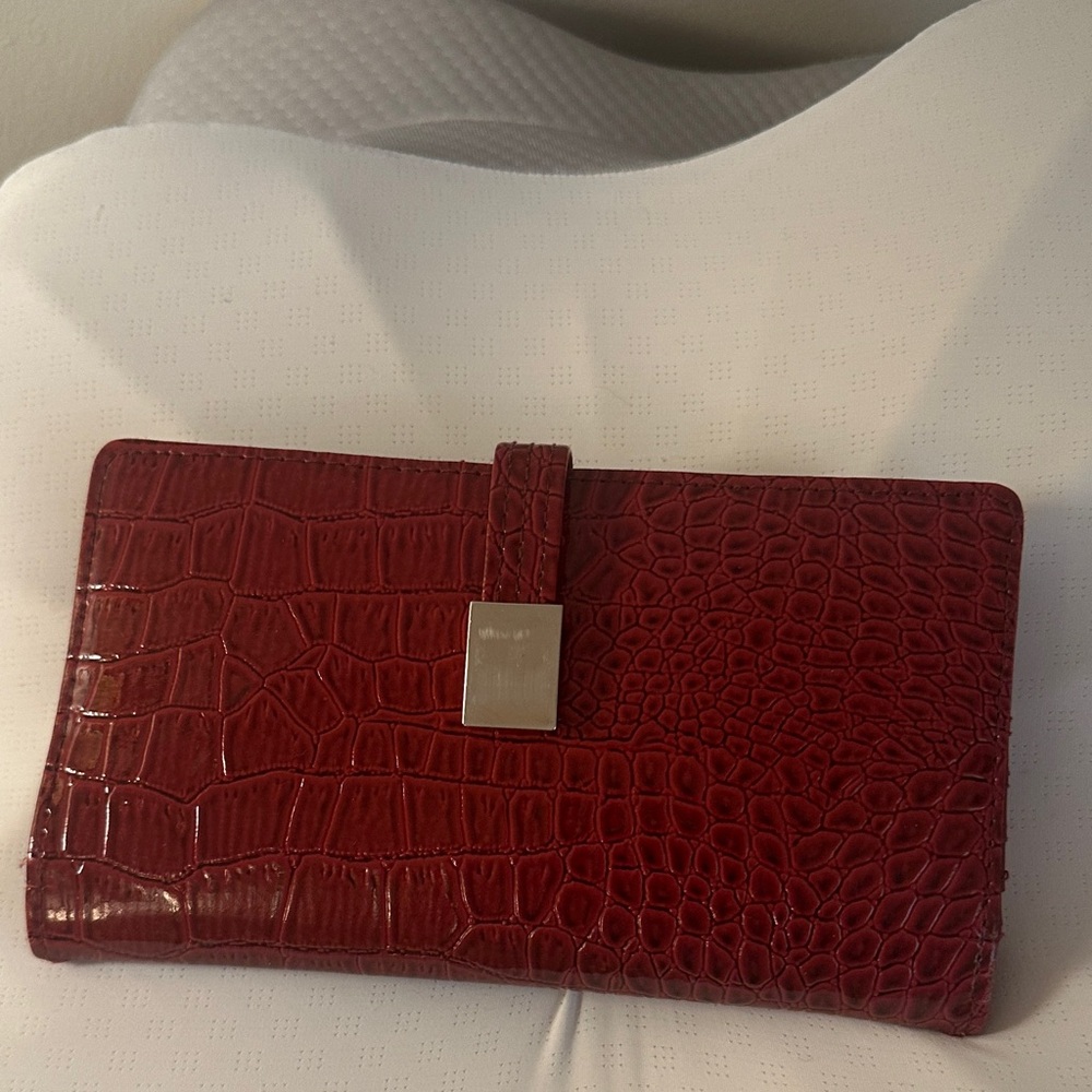 Red Croc-Embossed Wallet